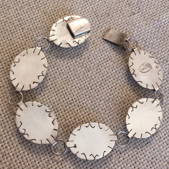 Vintage Sterling Black Silver Oval Bracelet N.C.V. - Picture 8 of 16